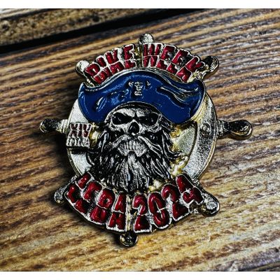 Złota LIMITOWANA Wpinka Blacha Znaczek Bike Week Łeba 2024